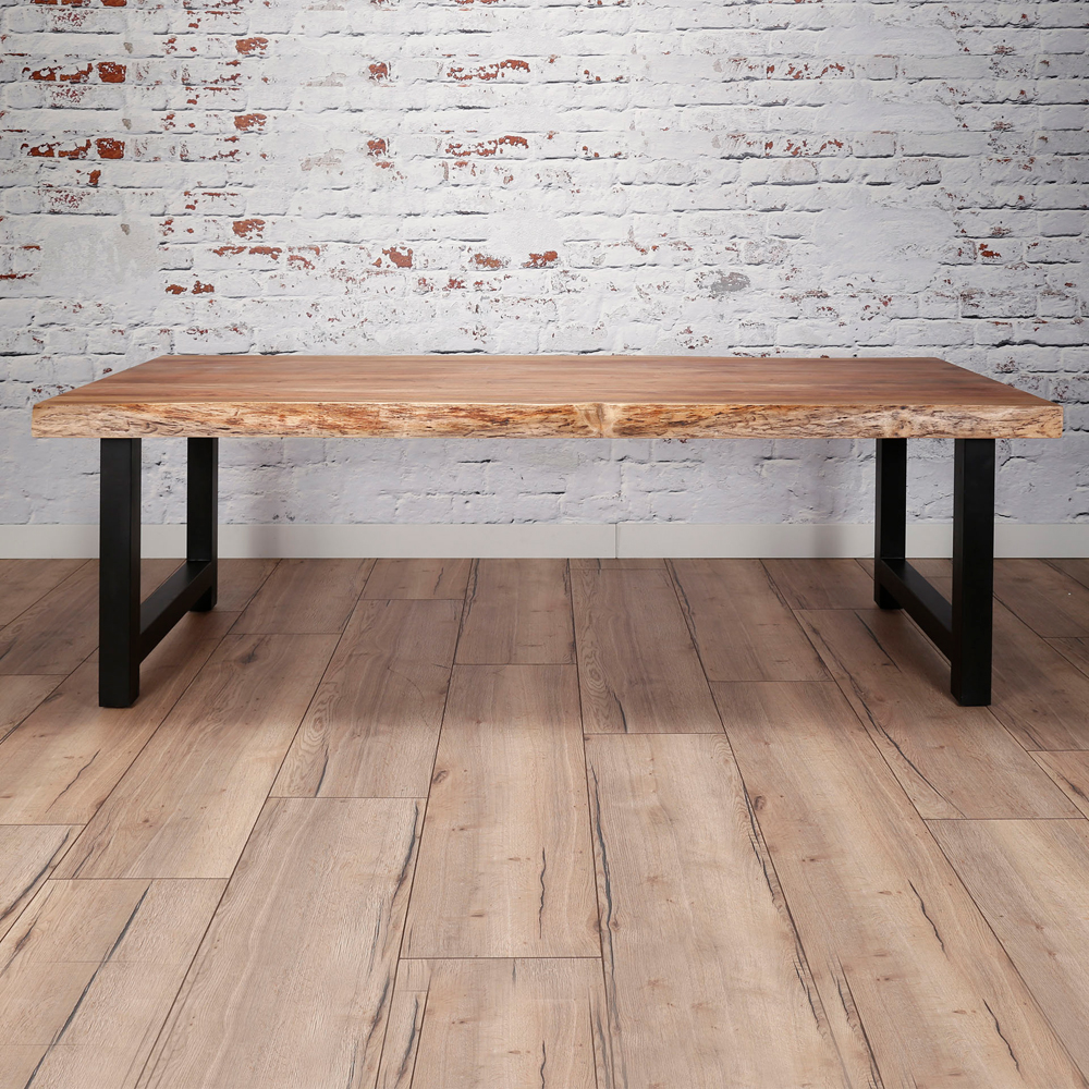 Esstisch Baumstamm 240 x 100 cm Baumkante Akazie