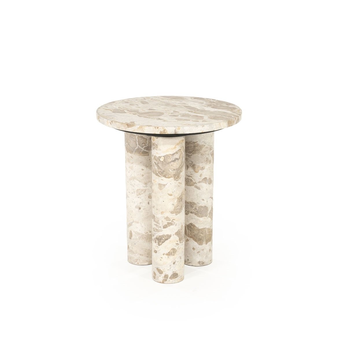 Beistelltisch Marmo Ø 40 cm Marmor beige  