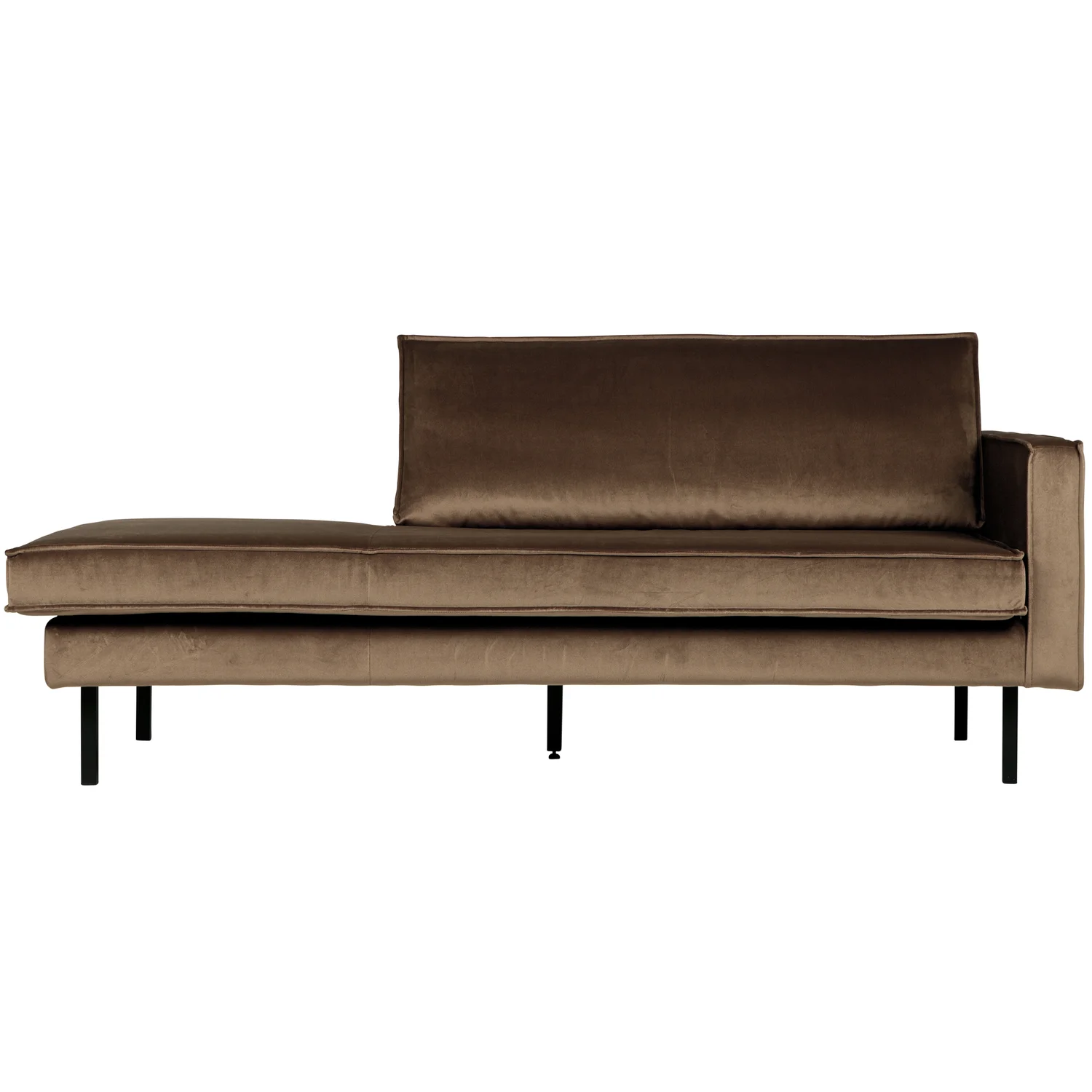 Sofa Chaiselongue RODEO Recamiere Samt taupe rechts Tagesbett
