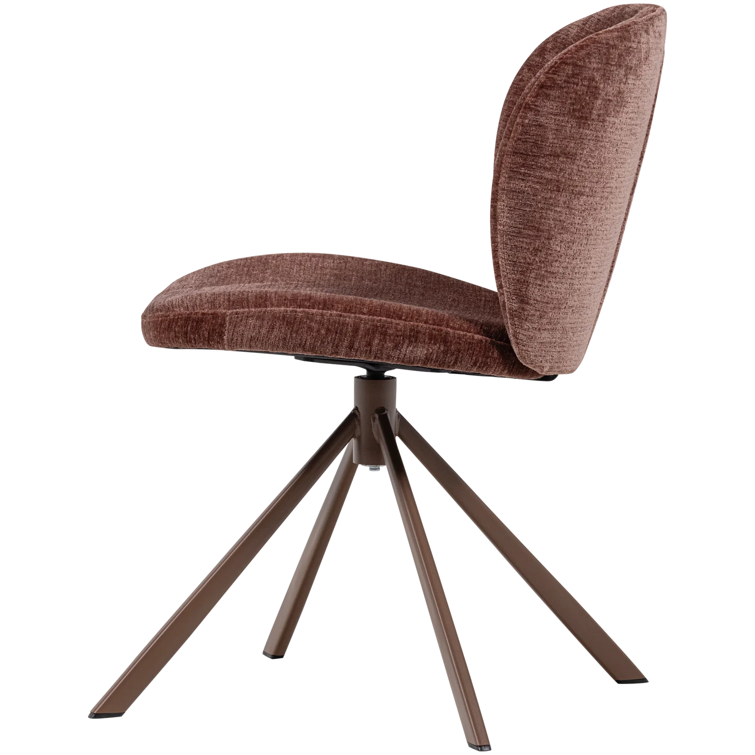 2er Set Esszimmerstuhl FEMKE drehbar Chenille braun