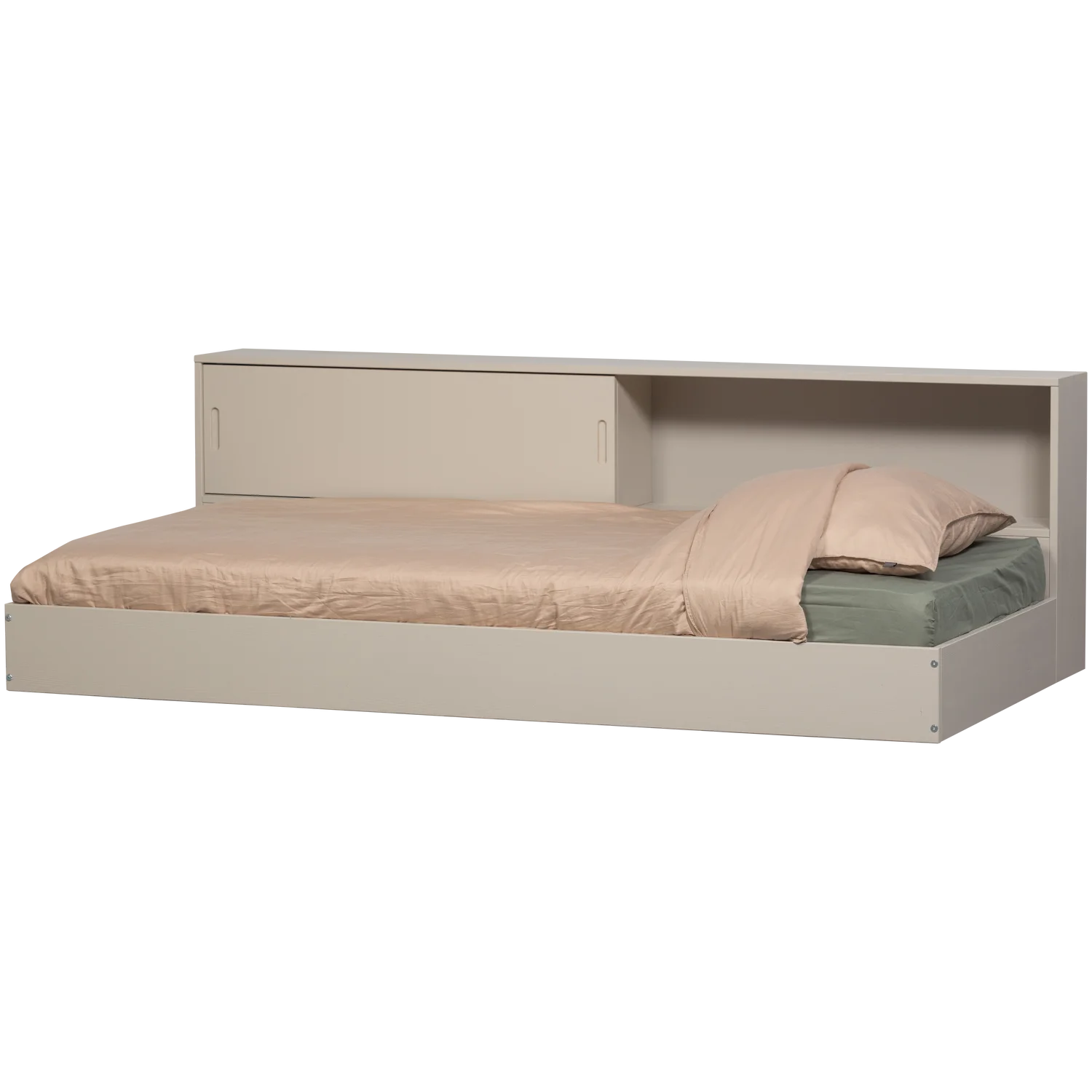 Einzelbett offen CARTER staubgrau 200 x 90 cm Kiefer Massivholz Bett