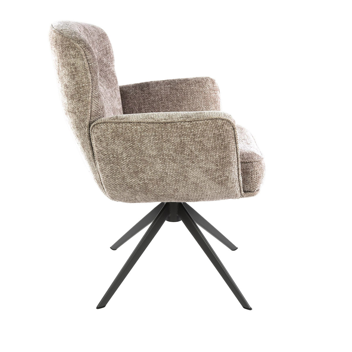 Armlehnstuhl LORENZO drehbar Chenille Stoff sandfarben