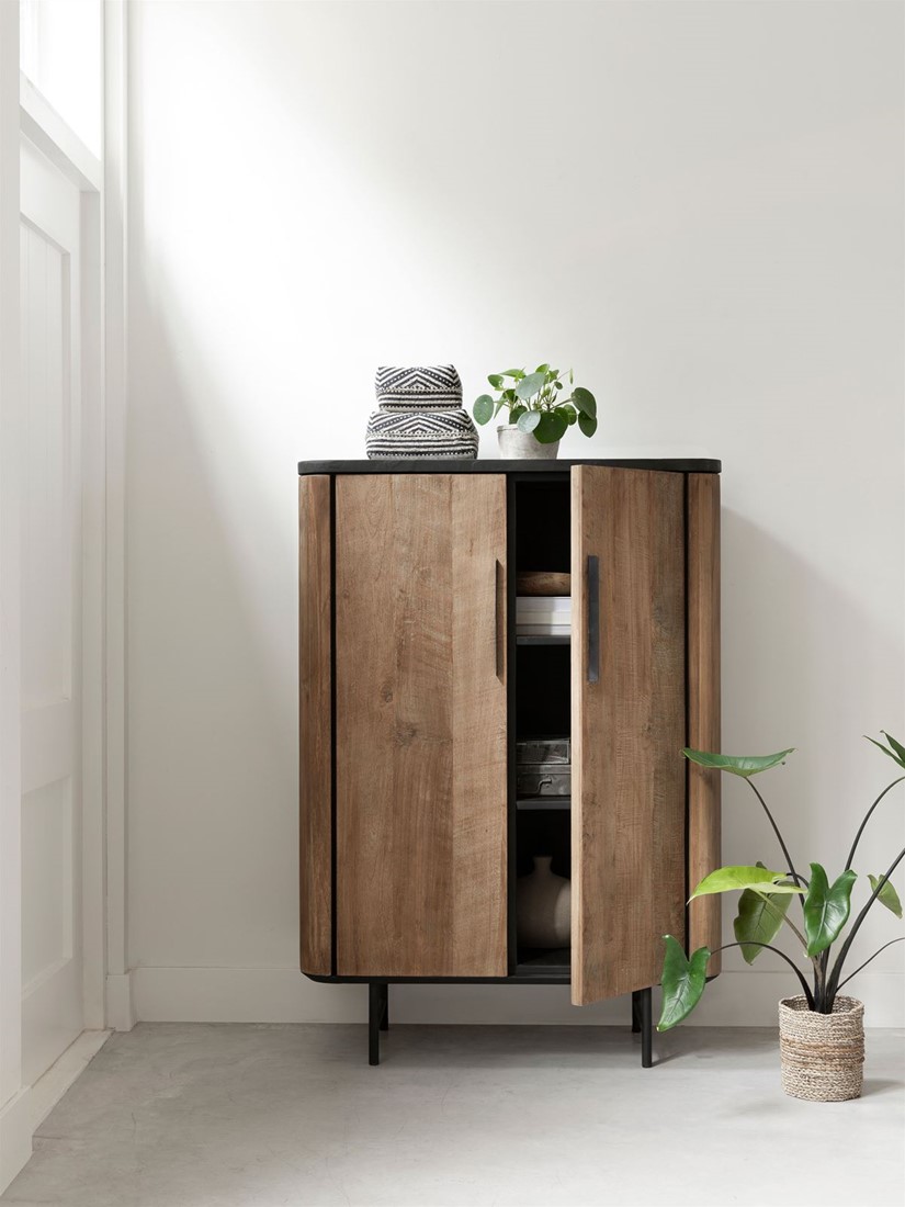 Highboard Soho H 130 cm recyceltes Teakholz Mortex Schrank