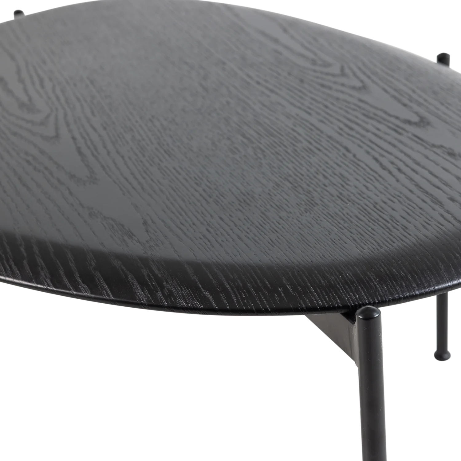 Couchtisch KOTA 92 x 67 cm organisch MDF Furnier schwarz