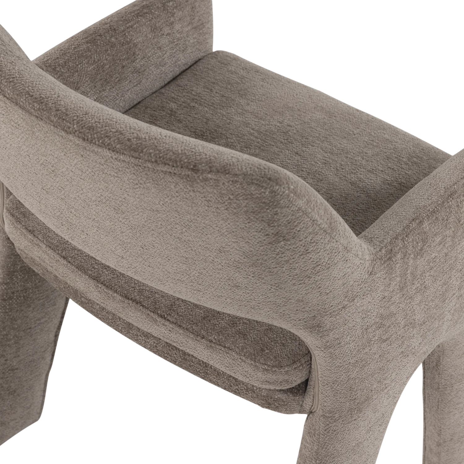 Armlehnstuhl BIGFOOT Chenille Stoff taupe Esstischstuhl