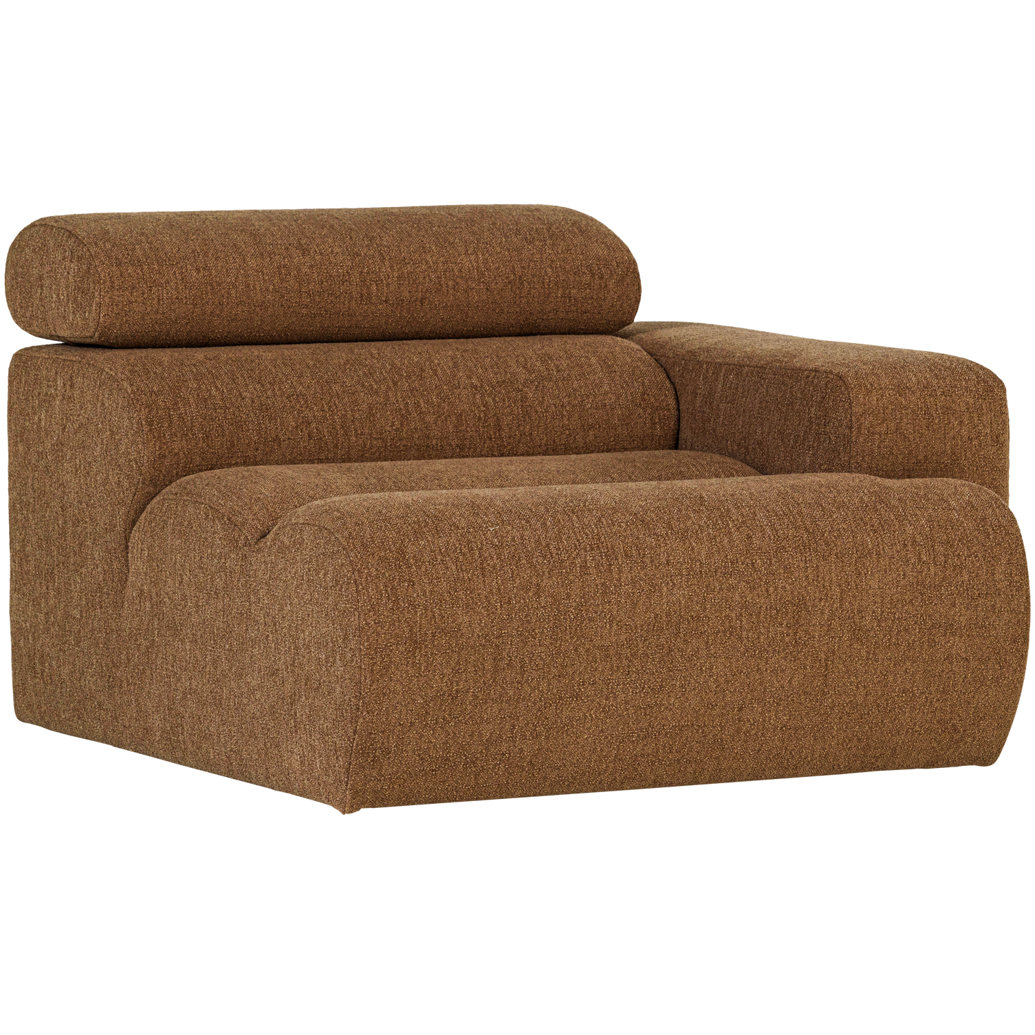 Sofaelement NOVI mit Armlehne rechts Element Bouclé karamell