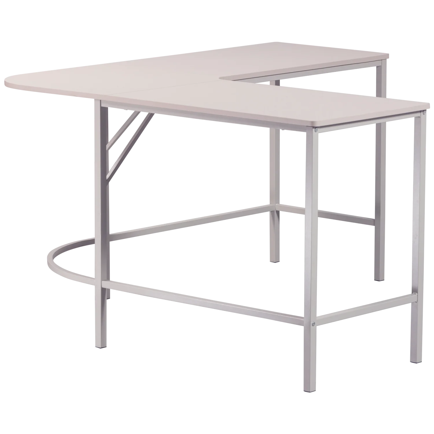 Eckschreibtisch MIKE 135 x 135 cm MDF Metall staubgrau