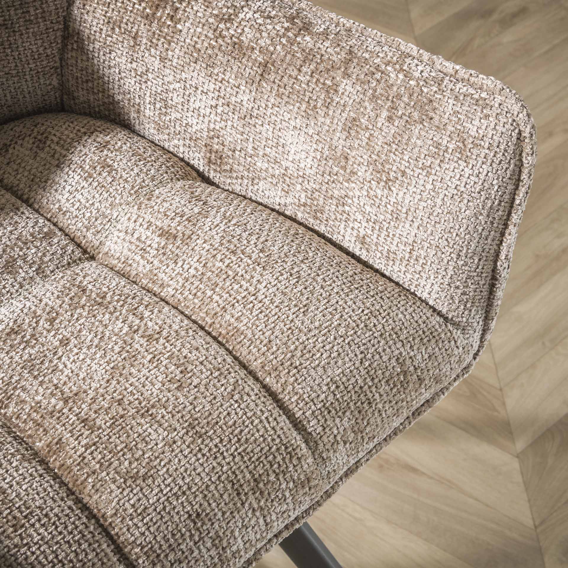 2er Set Barhocker FINO drehbar SH 69 cm weiches Chenille champagner