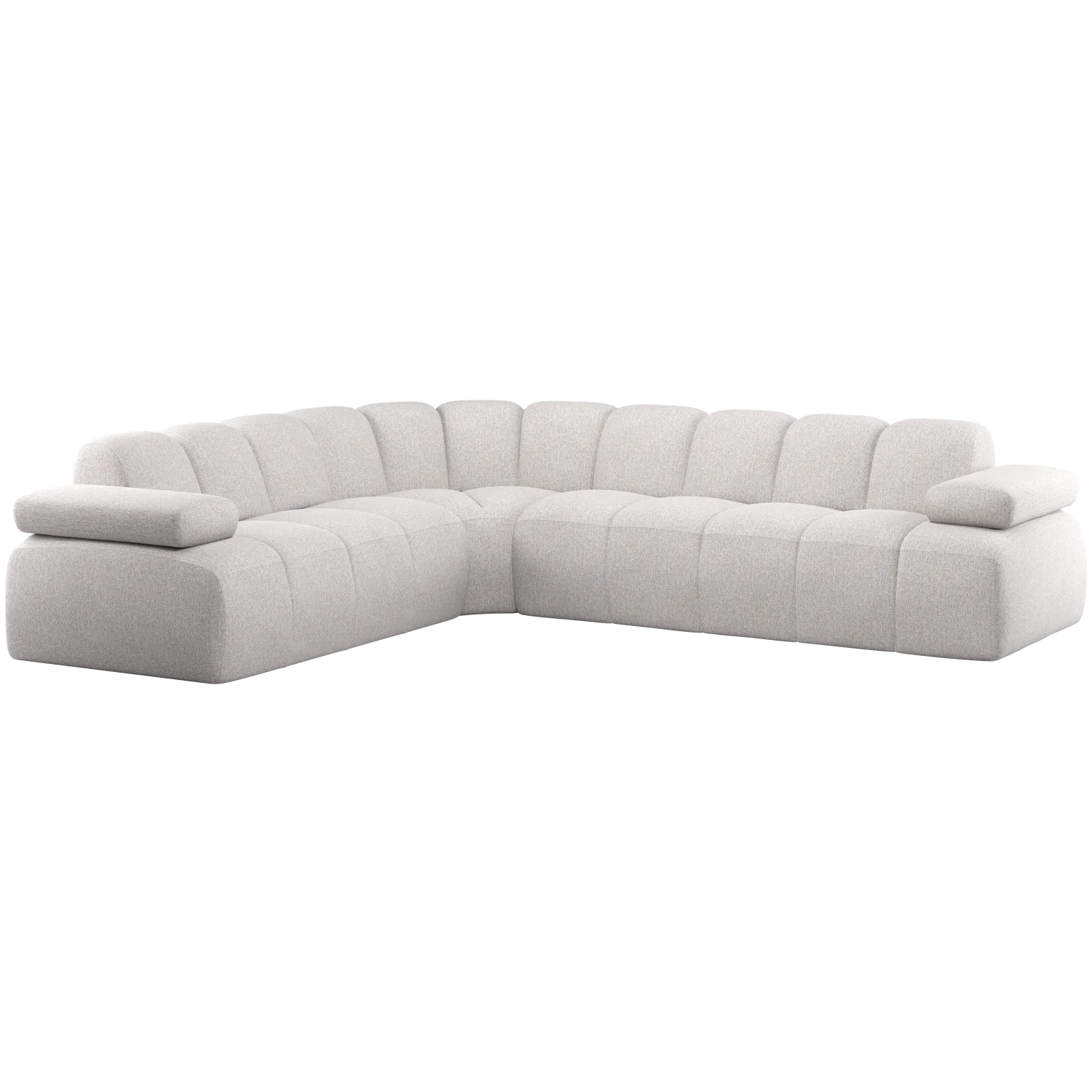 Ecksofa MOJO Bouclé ecru meliert Chaiselongue links