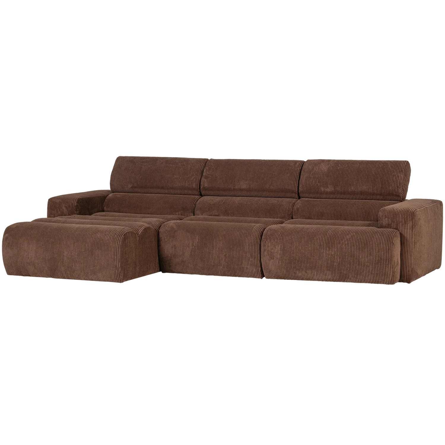 Ecksofa Sofa NOVI Bezug Rippstoff mokkabraun Chaiselongue links