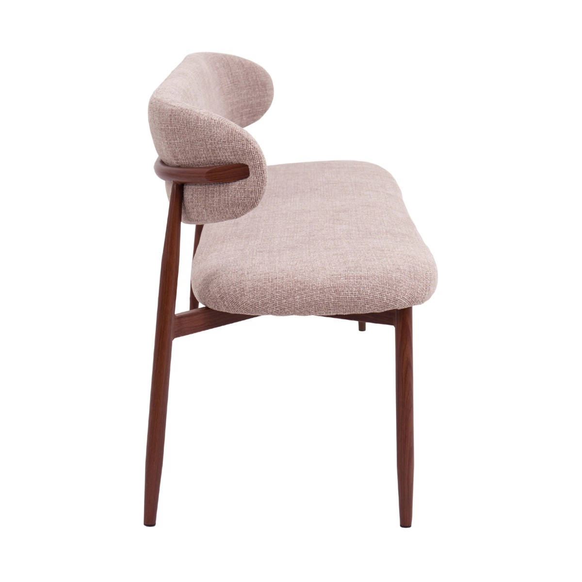 Esszimmerbank Küchenbank NOVA 160 cm Gestell wallnuss Bezug taupe
