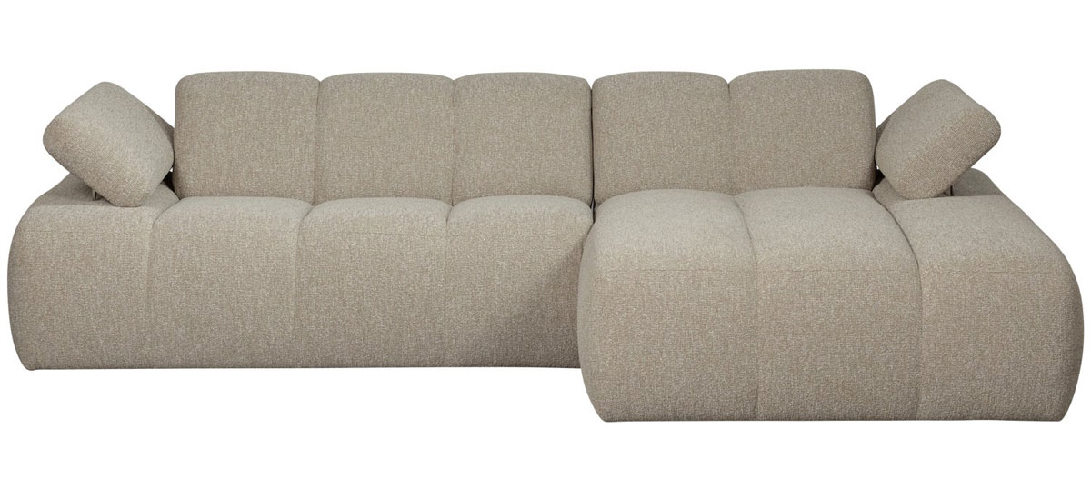 woood Chaiselongue Sofa MOJO rechts Bouclé beige melange