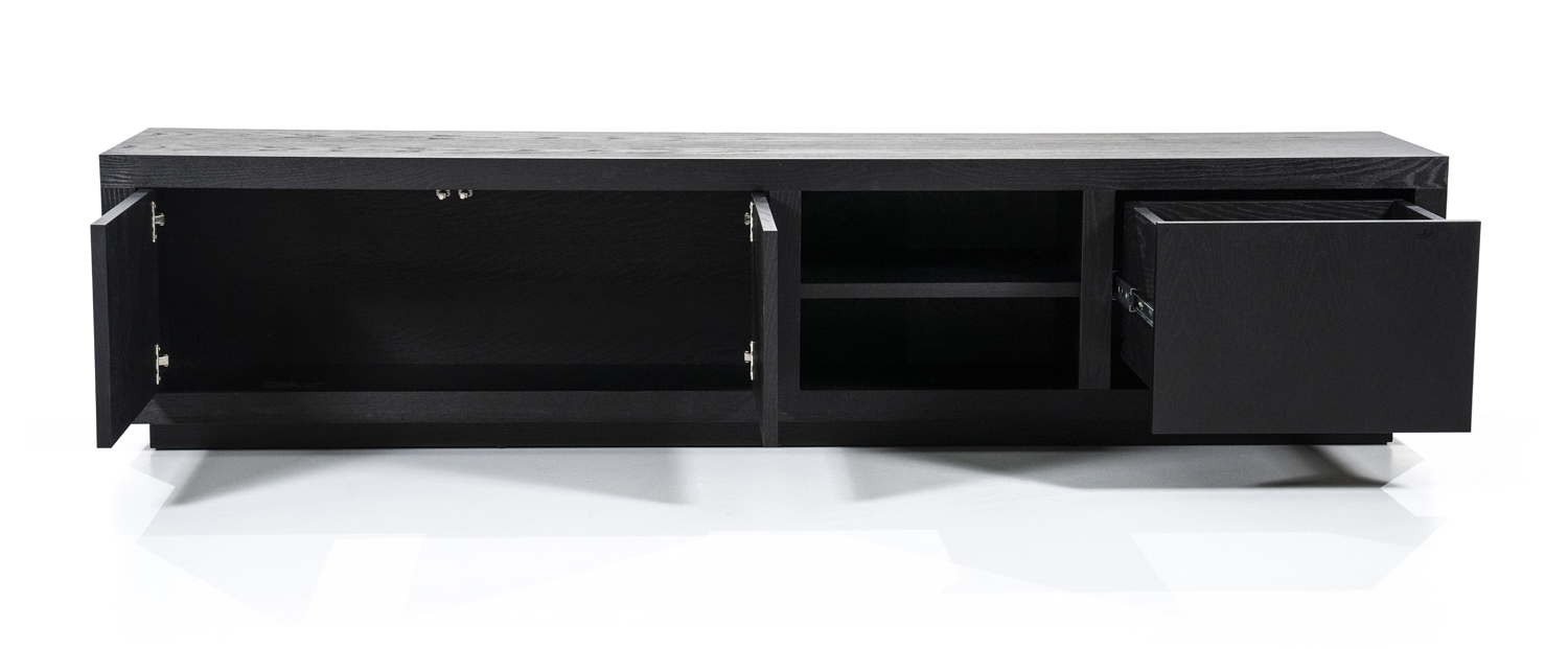 TV Möbel Helsinki B 200 cm Eiche schwarz Lowboard