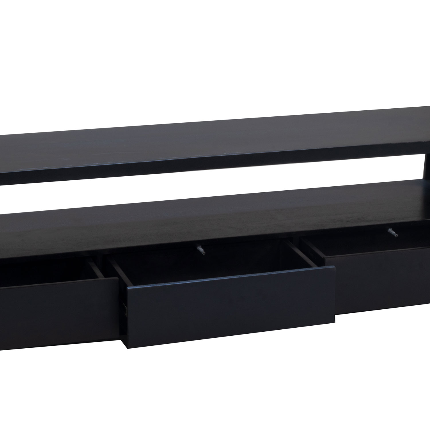 TV Lowboard Aura 150 cm 3 Schubladen Mango schwarz
