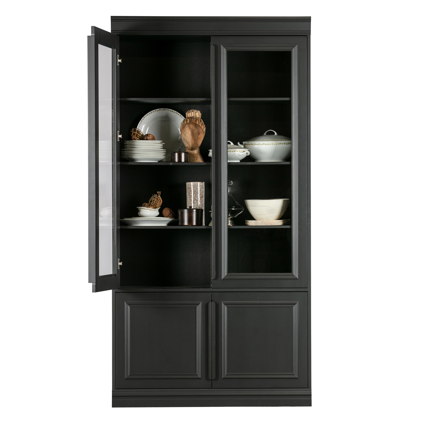 Vitrine Organize H 215 cm Kiefer Schrank schwarz