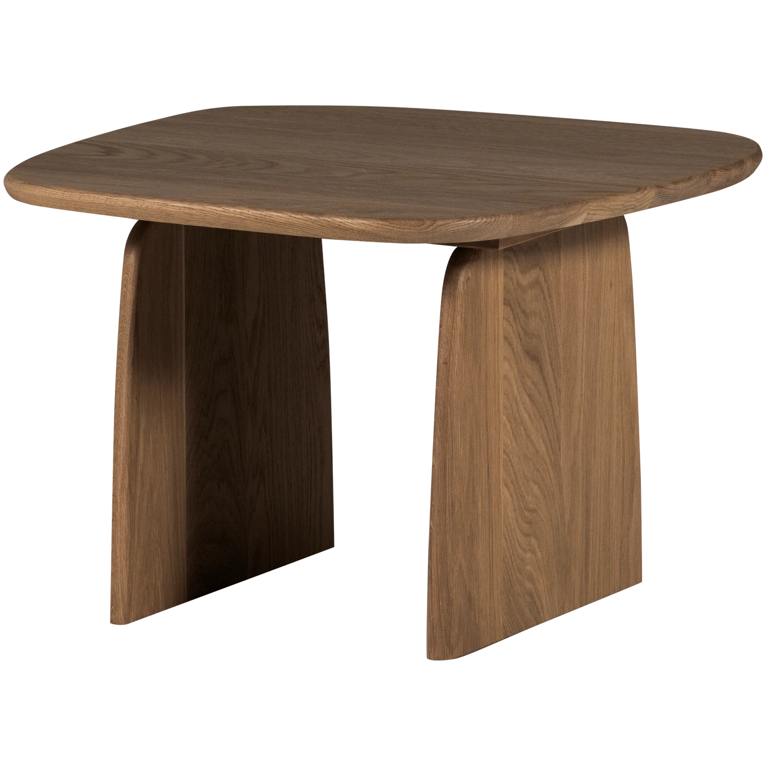 Couchtisch TABLO organisch 60 x 60 cm Eiche Massivholz cashmere brown