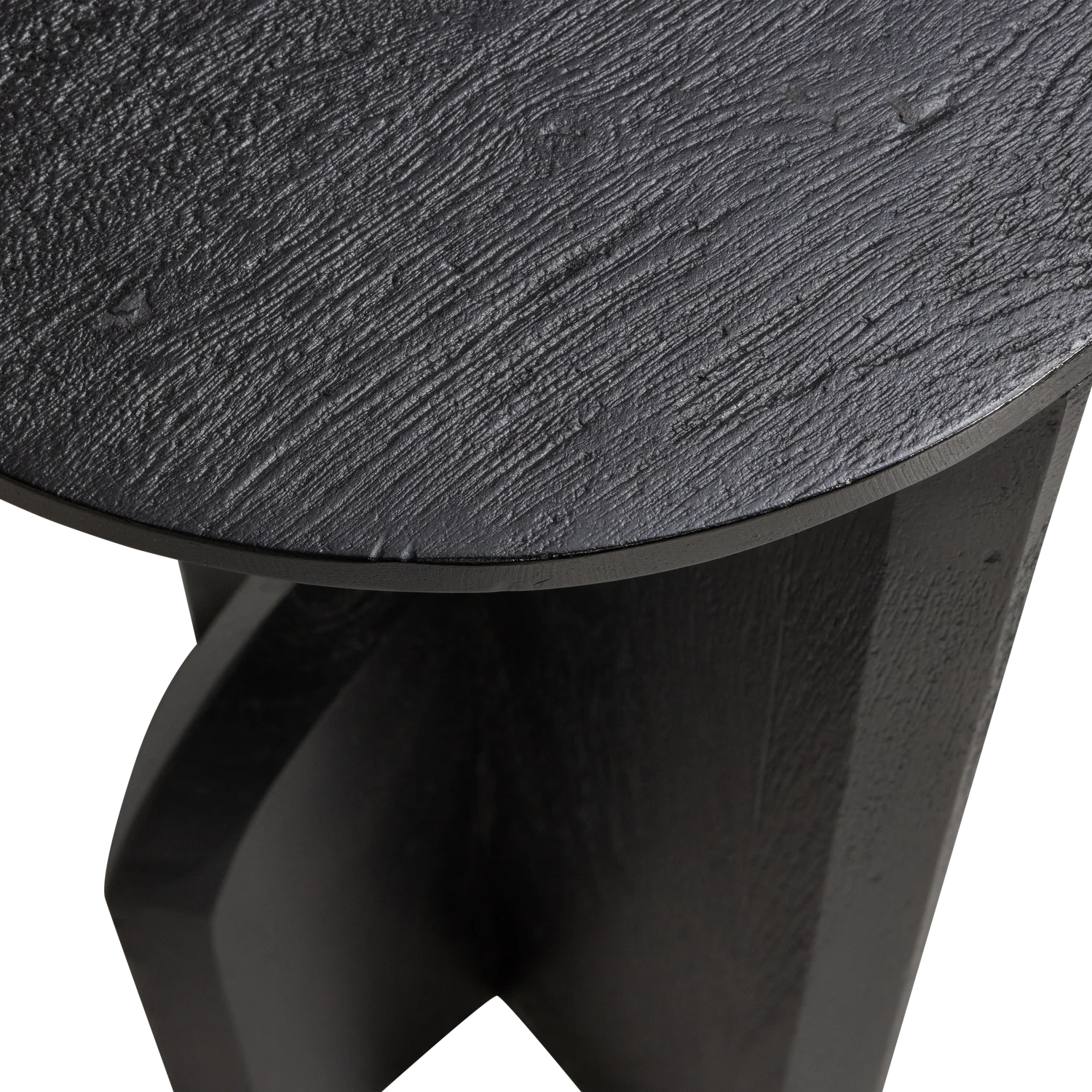 Beistelltisch KIONI schmal rund Ø 30 cm Akazienholz schwarz