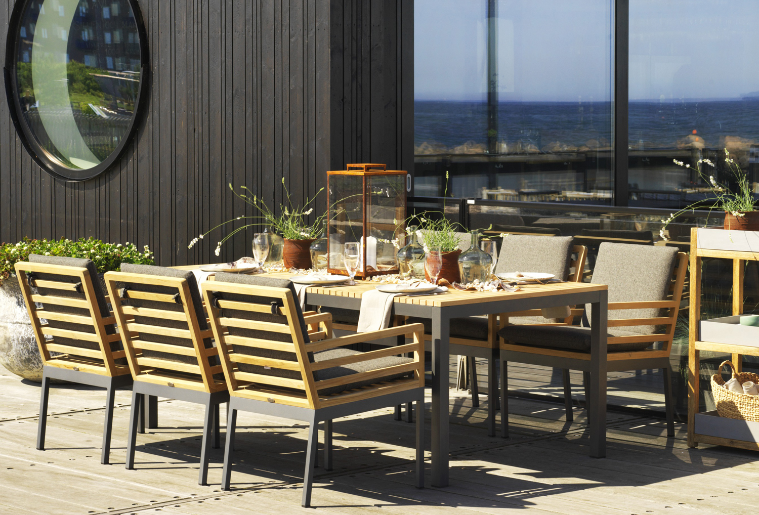 7 tlg. Gartenmöbel Set ZALANGO Teakholz