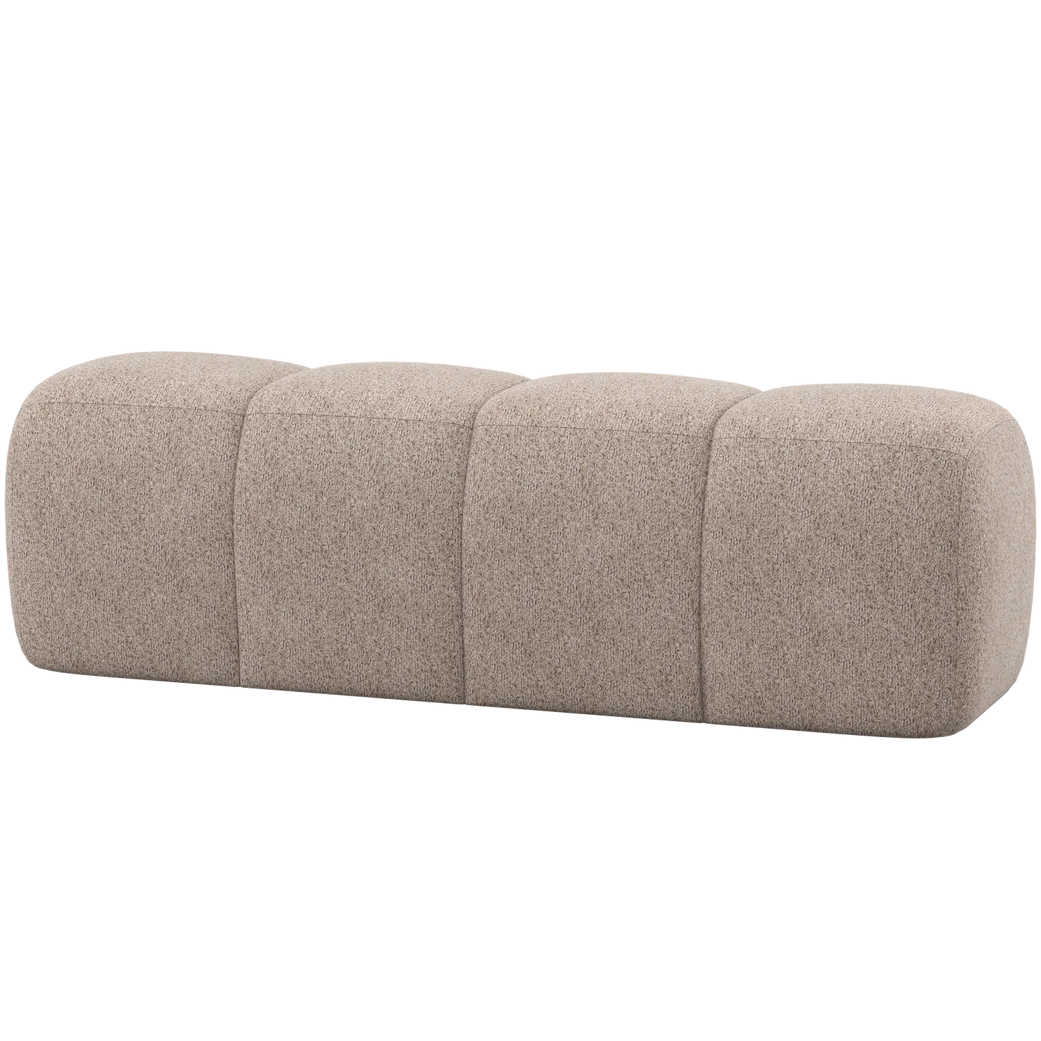 Esszimmerbank Hocker MOJO 164 cm Chenille Wolle dunkelsand