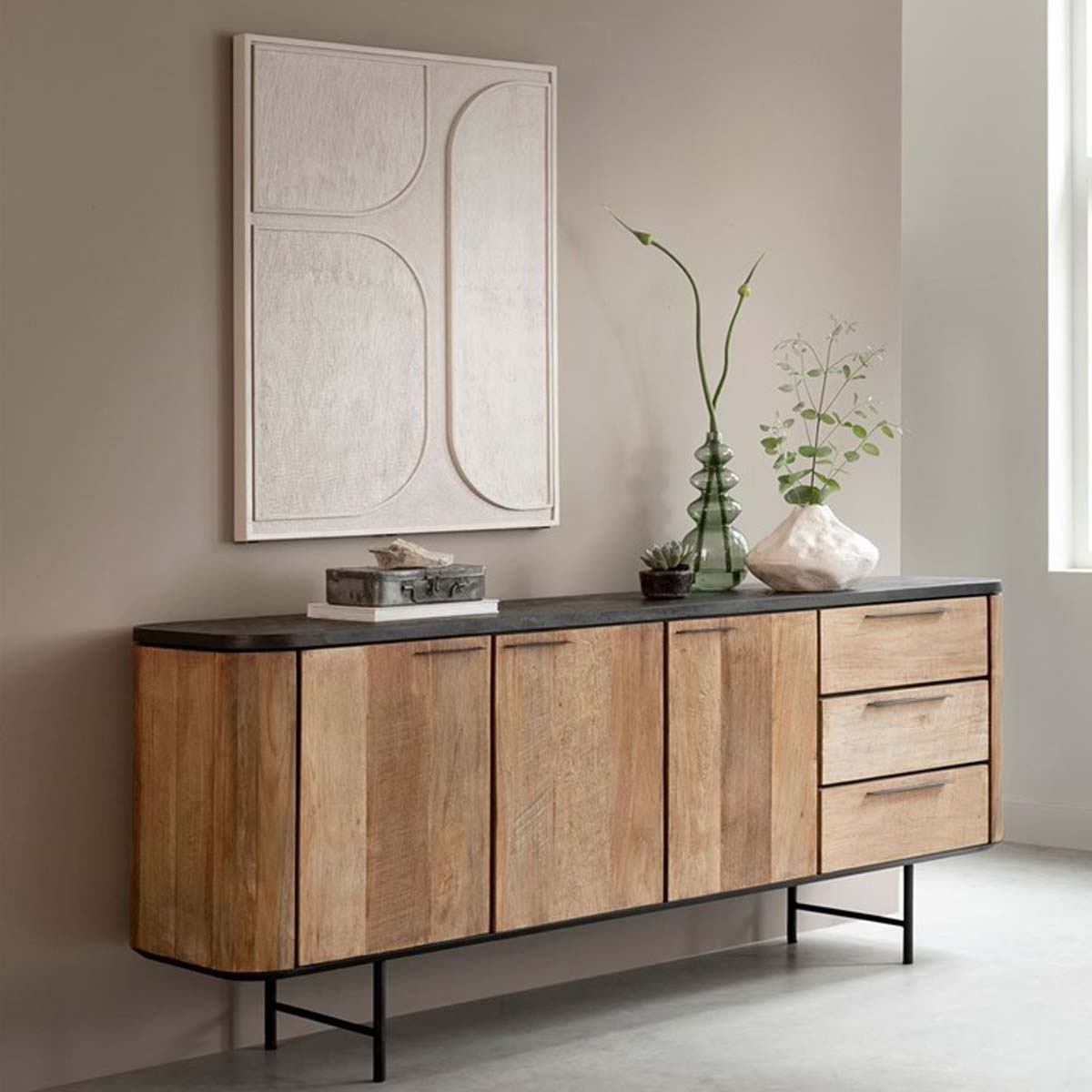 Sideboard Soho 200 cm recyceltes Teakholz Mortex Kommode
