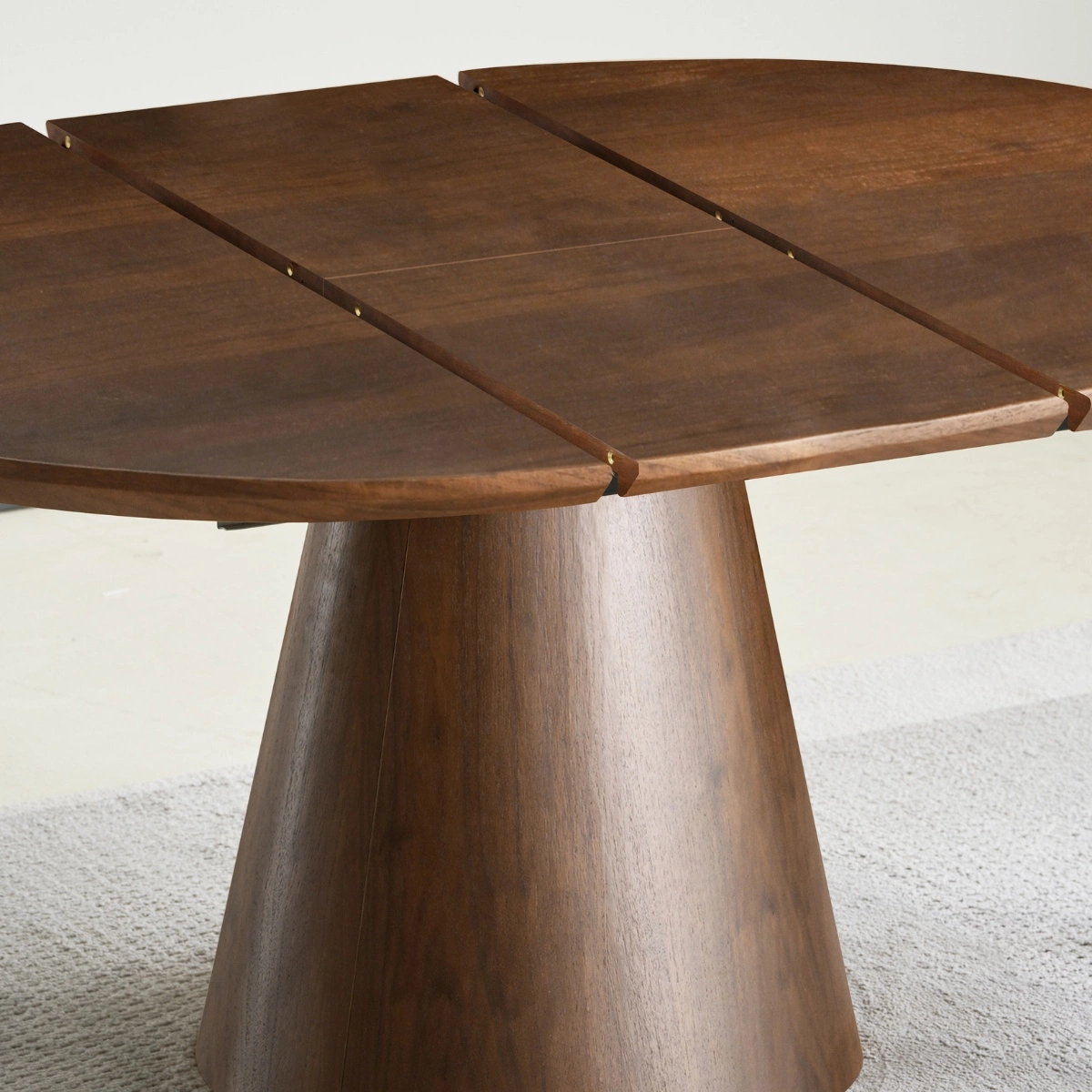 Esstisch Vivan rund Ø 120 cm ausziehbar auf 160 cm MDF Eschenfurnier dunkelbraun