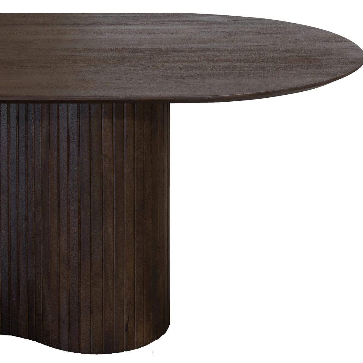 Esstisch ANNA 240 x 100 cm oval Mango Holz dunkelbraun