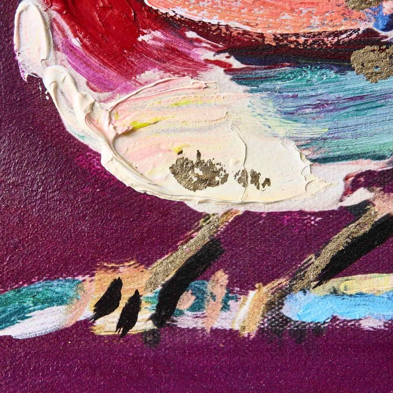Bild 30 x 30 cm Zwitscherklang Vogel Bird Acryl Leinwand lila 