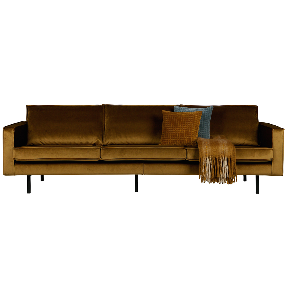 3 Sitzer Sofa RODEO Samt honig gelb