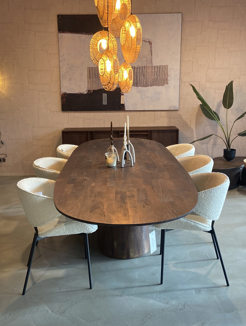 Esstisch ARON 300 cm dänisch oval Mangoholz braun