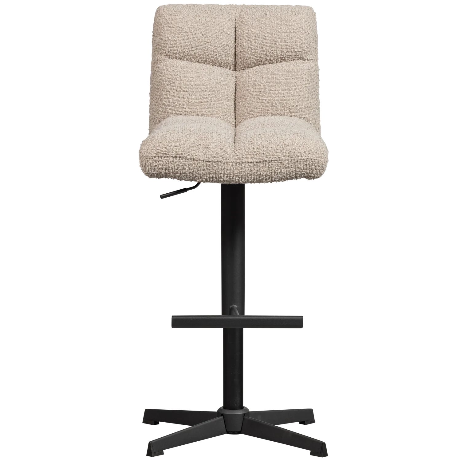2er Set Barhocker VINNY SH 60 -80 cm höhenverstellbar Metall Bezug Bouclé sandfarben Barstuhl