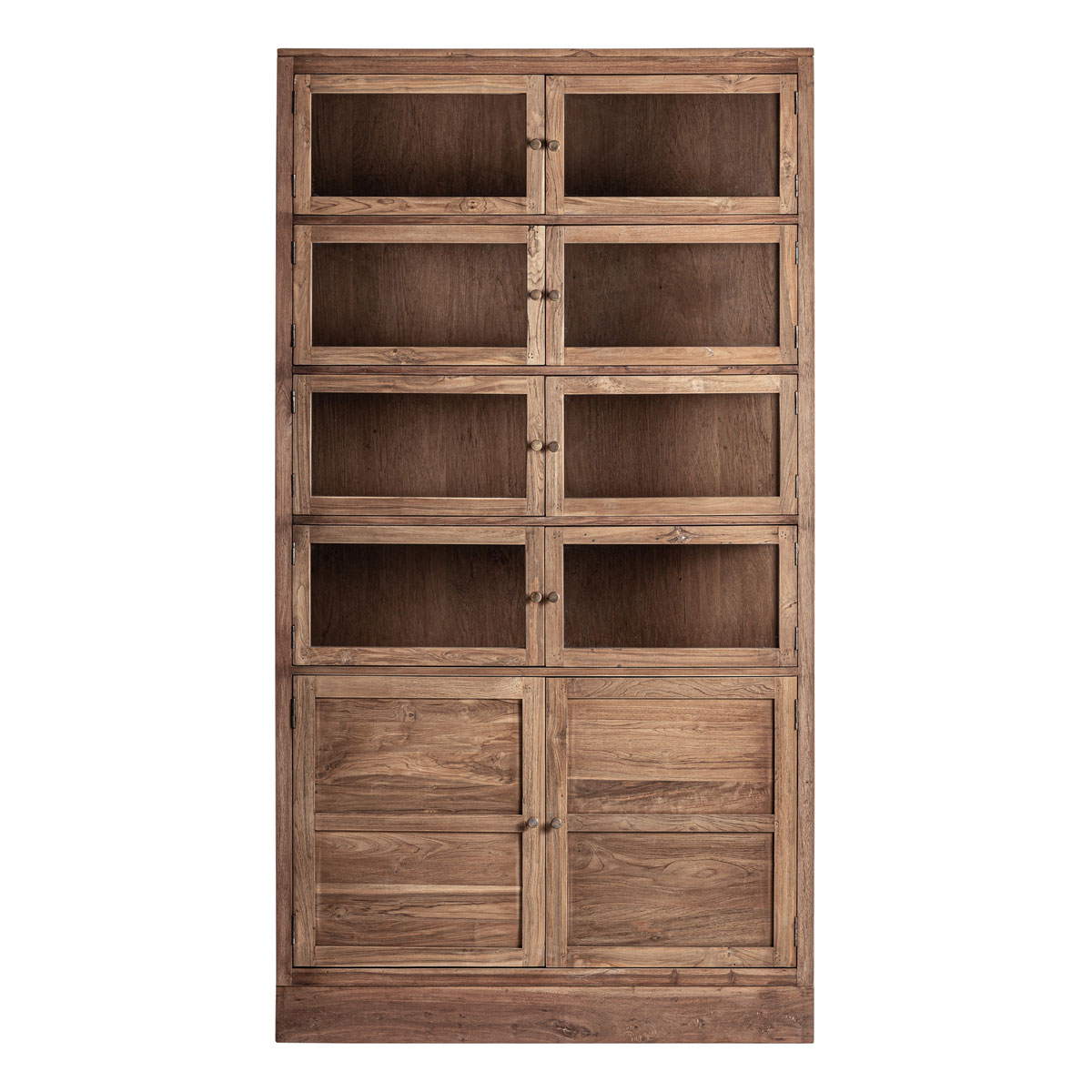 Vitrinenschrank HELMOND H 226 cm Altholz rustikal Vitrine Schrank