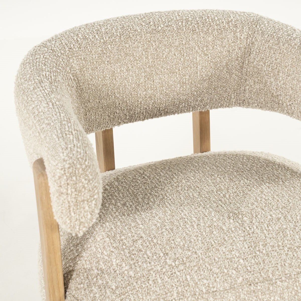 Sessel Lola Eichenholz Stoff taupe Relaxsessel Fernsehsessel