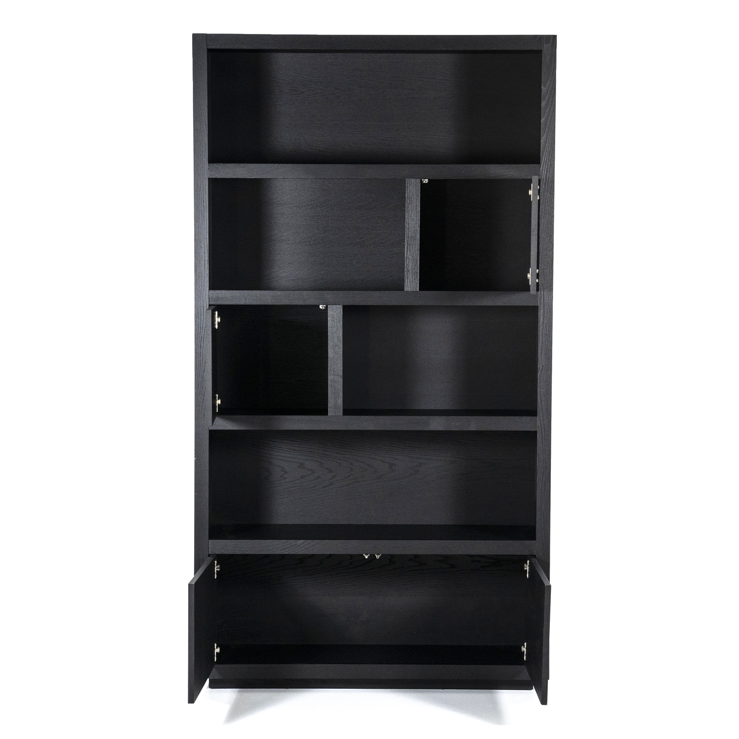 Schrank Regal Highboard Helsinki H 220 cm Eiche schwarz