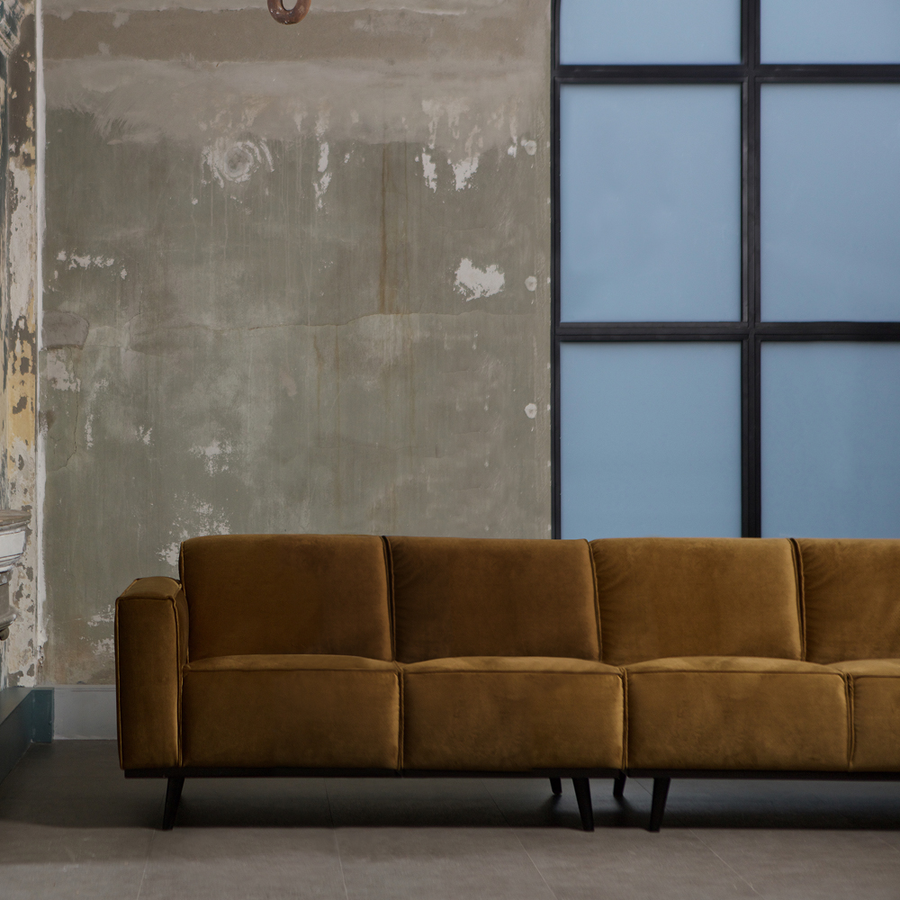4 Sitzer Sofa STATEMENT Samt honiggelb