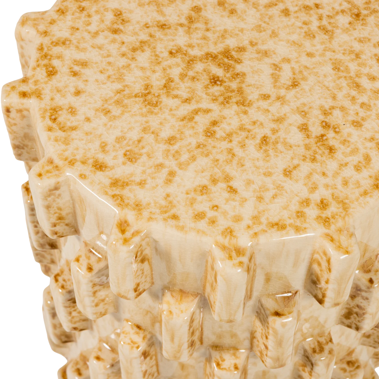 Beistelltisch AXU Ø 35 cm Keramik sandfarben