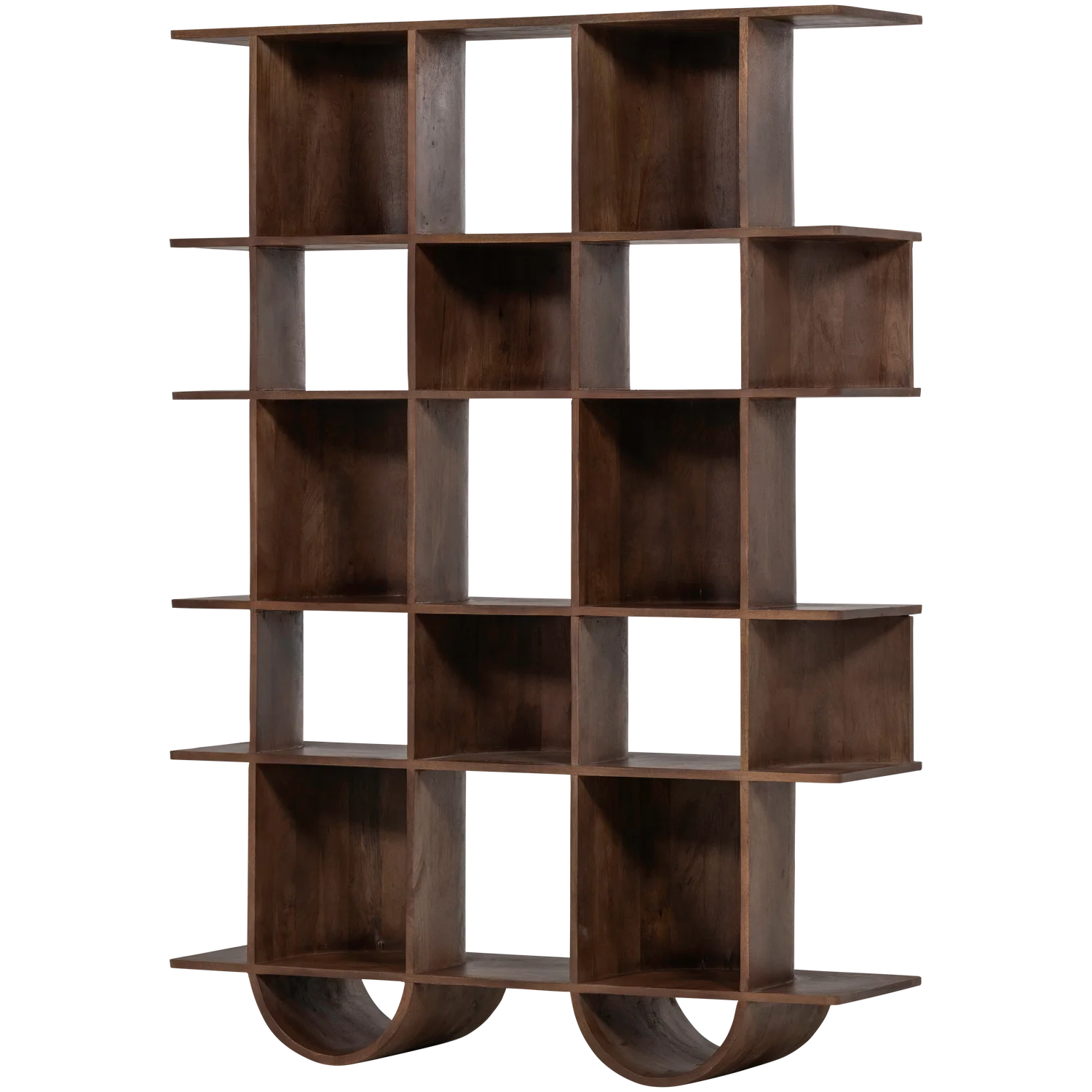 Bücherregal Regal SINNE offen H 180 cm Mangoholz dunkelbraun