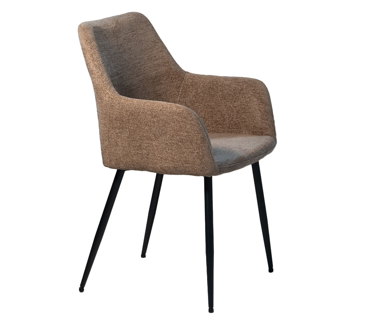 Esszimmerstuhl Stuhl Maribell mit Armlehne Metall Bezug taupe