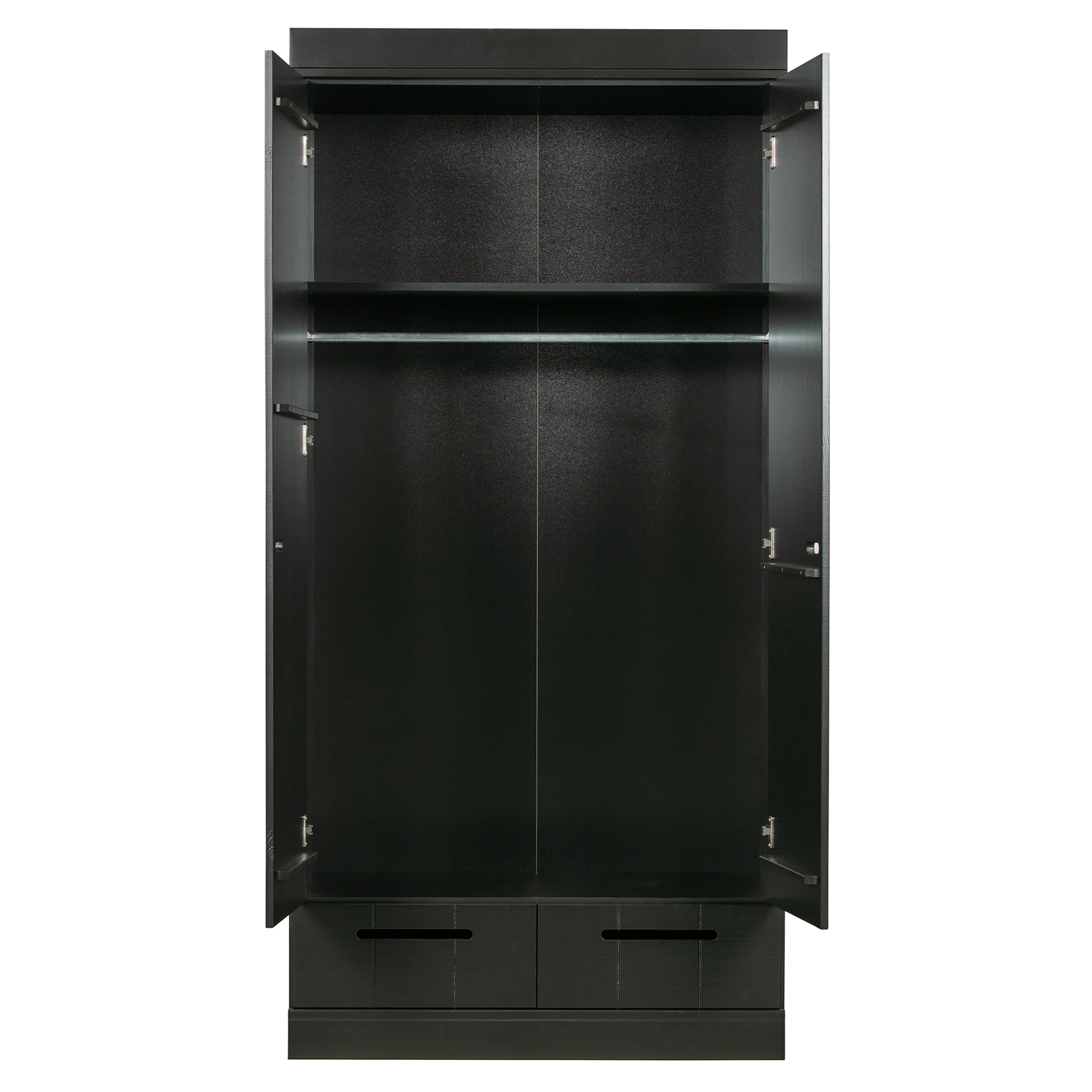 woood  Kleiderschrank Connect Kiefer schwarz Schrank