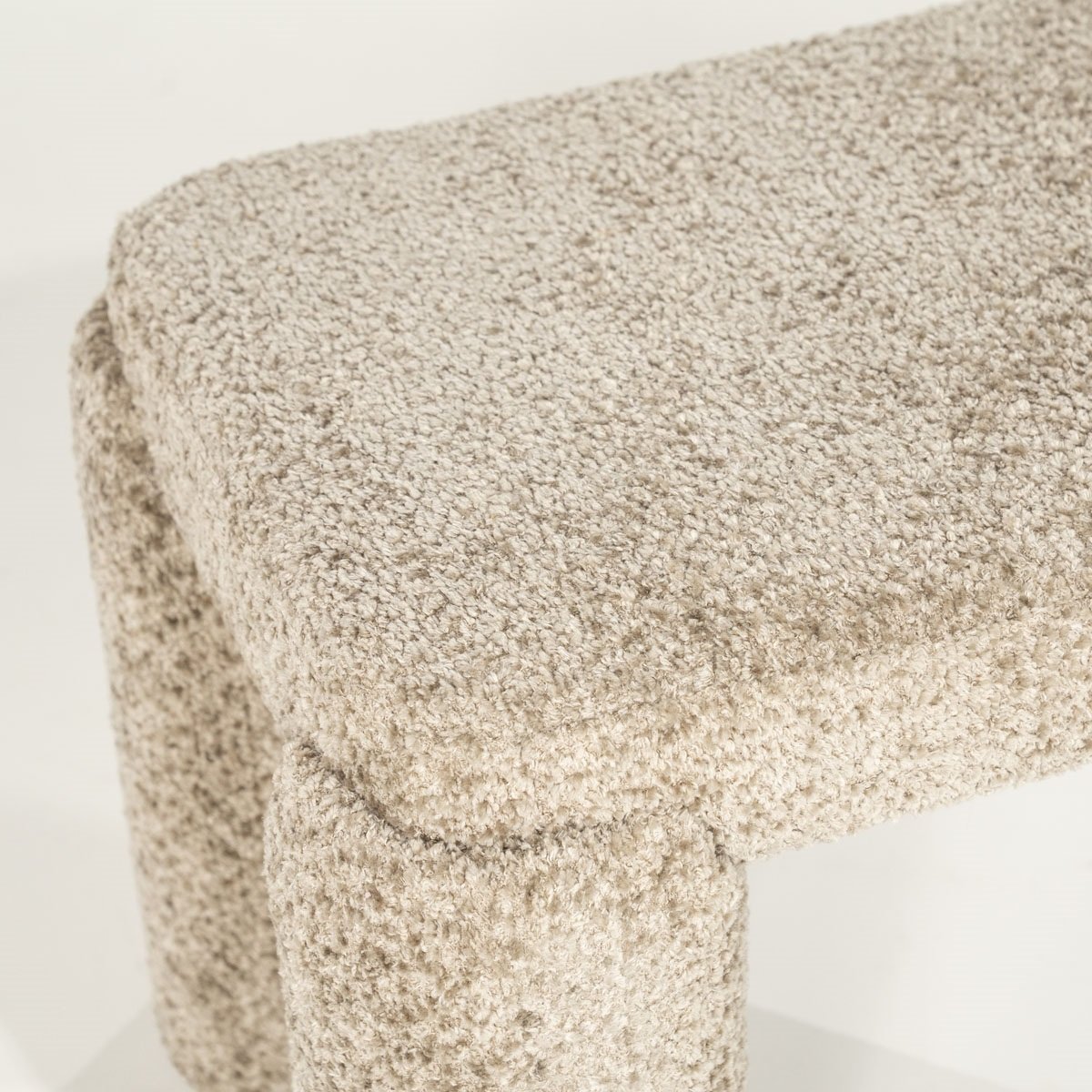 Bank Hocker Omla 119 cm Stoff taupe Sitzbank Esstischbank