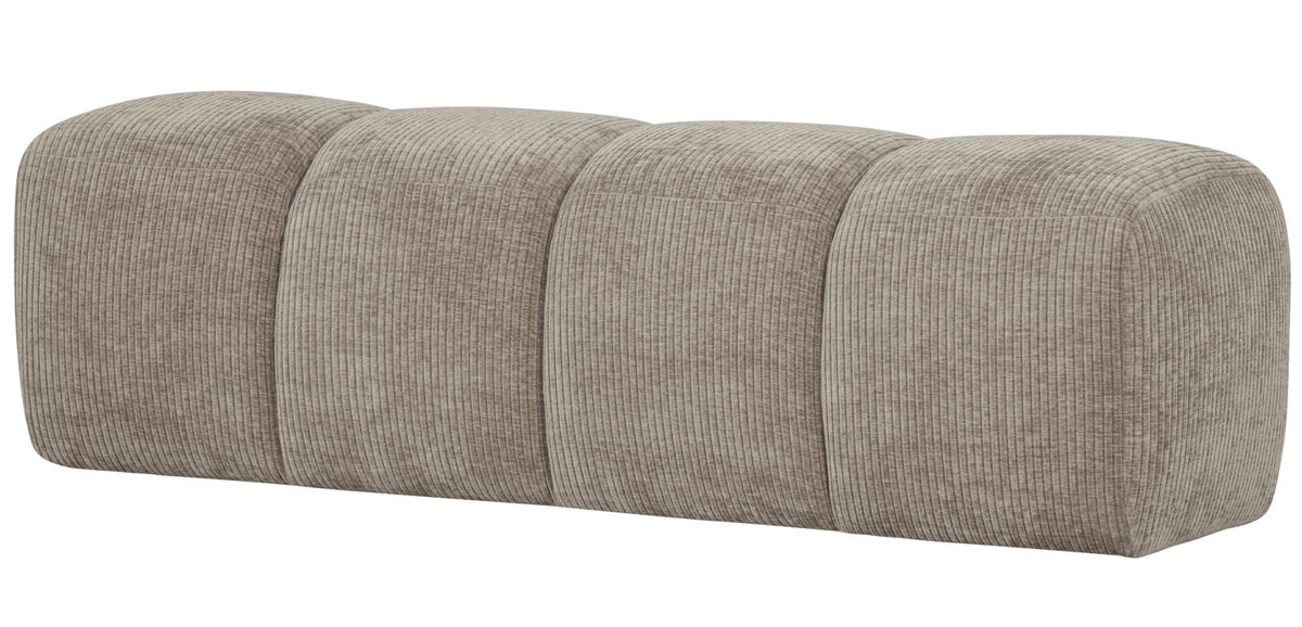 woood Esszimmerbank Hocker MOJO 164 cm gerippter Stoff dunkelsand