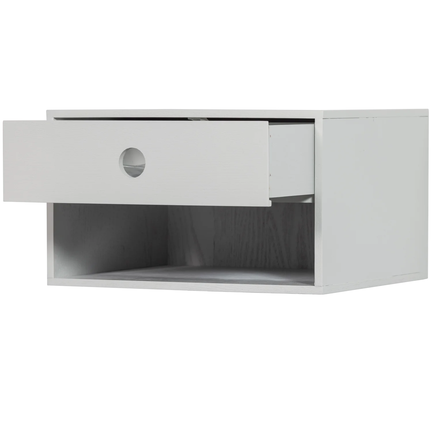 Nachtschränkchen NANCY hängend mit 1 Schublade MDF hellgrau