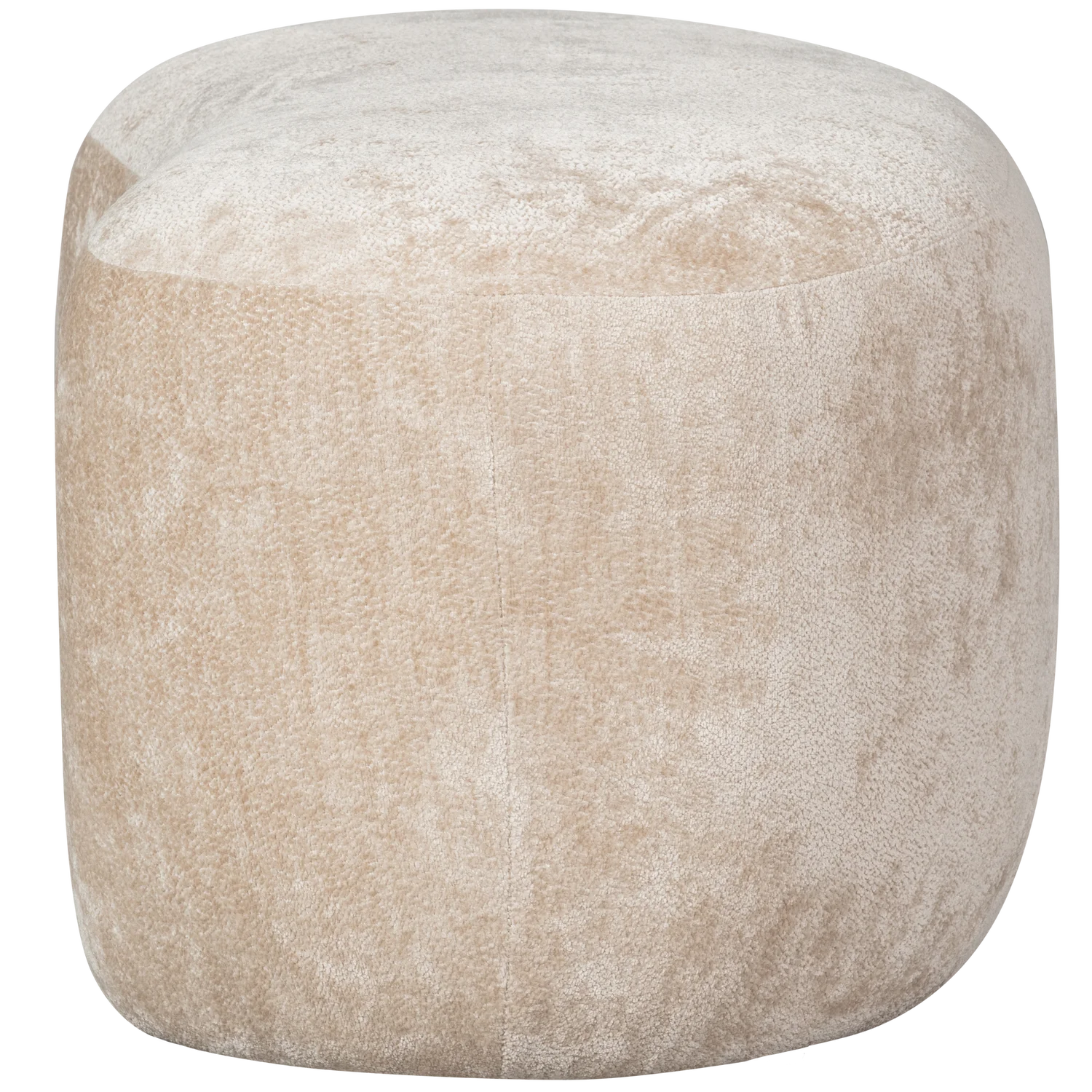 Pouf POPULAR organisch 73 x 51 cm Hocker Sitzhocker Chenillegewebe natur