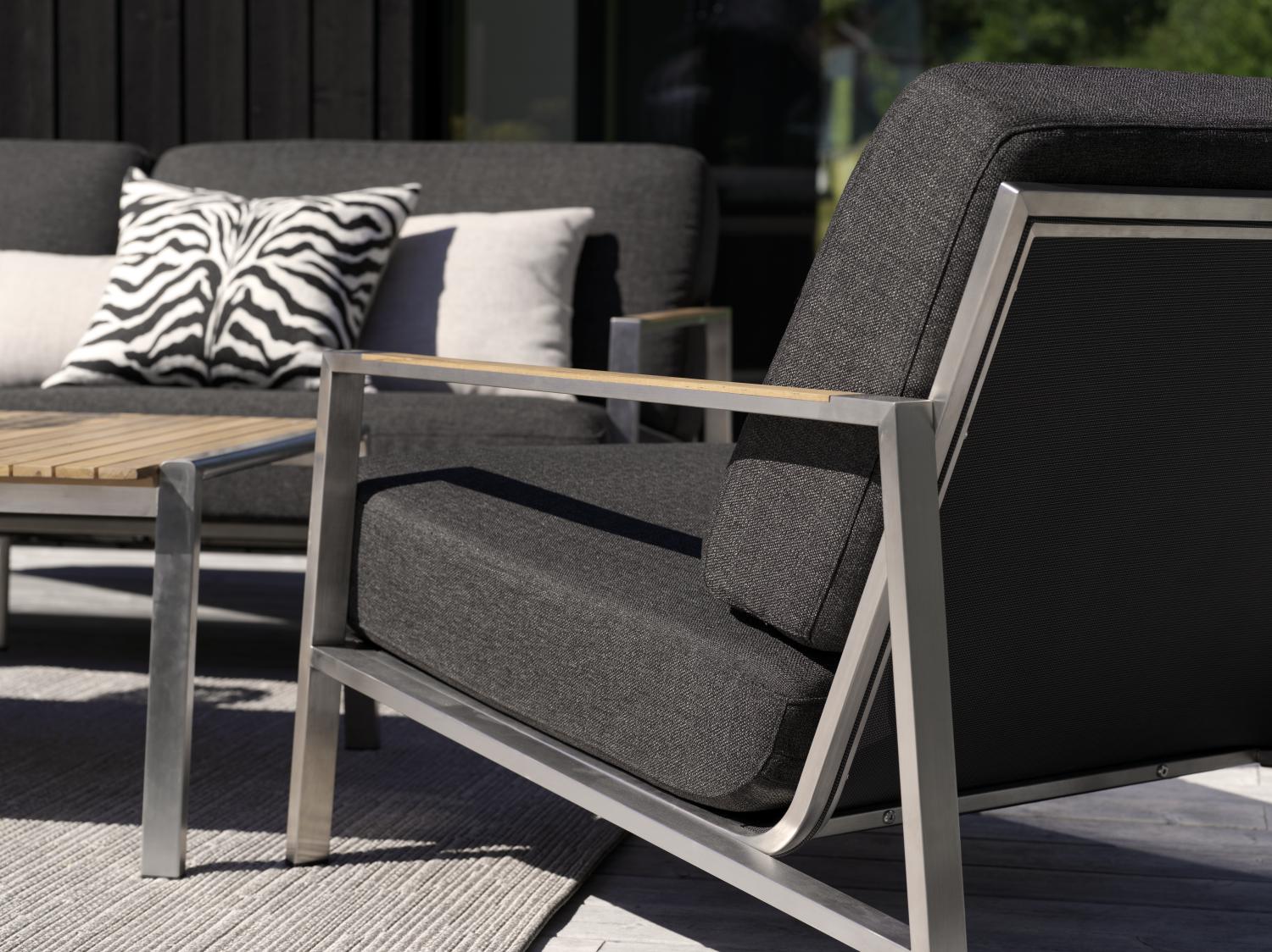 exclusive Garten Loungegruppe NAOS aus Edelstahl Teakholz