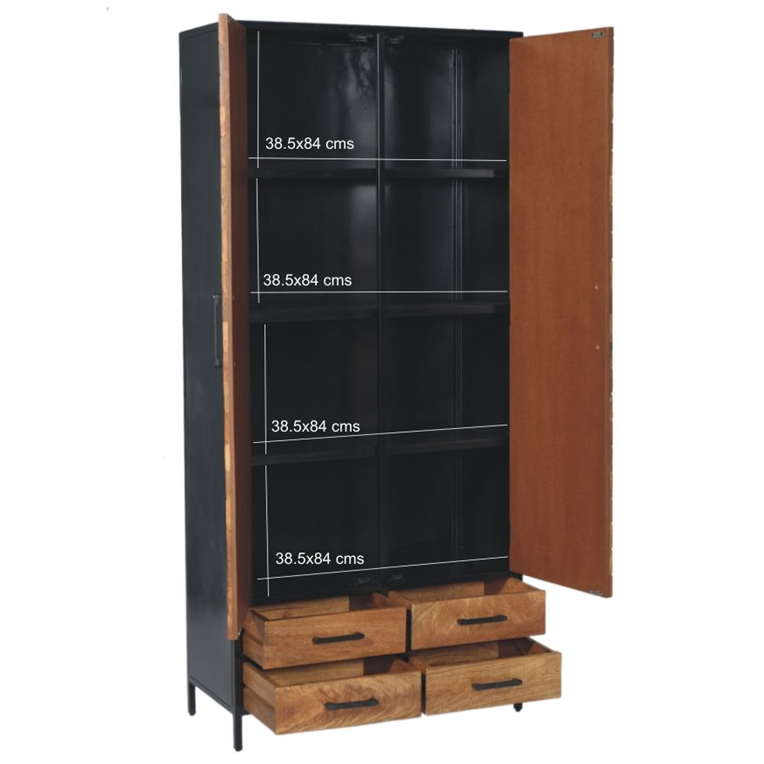 Schrank Brooklyn H 200 cm Mangoholz Fischgräte