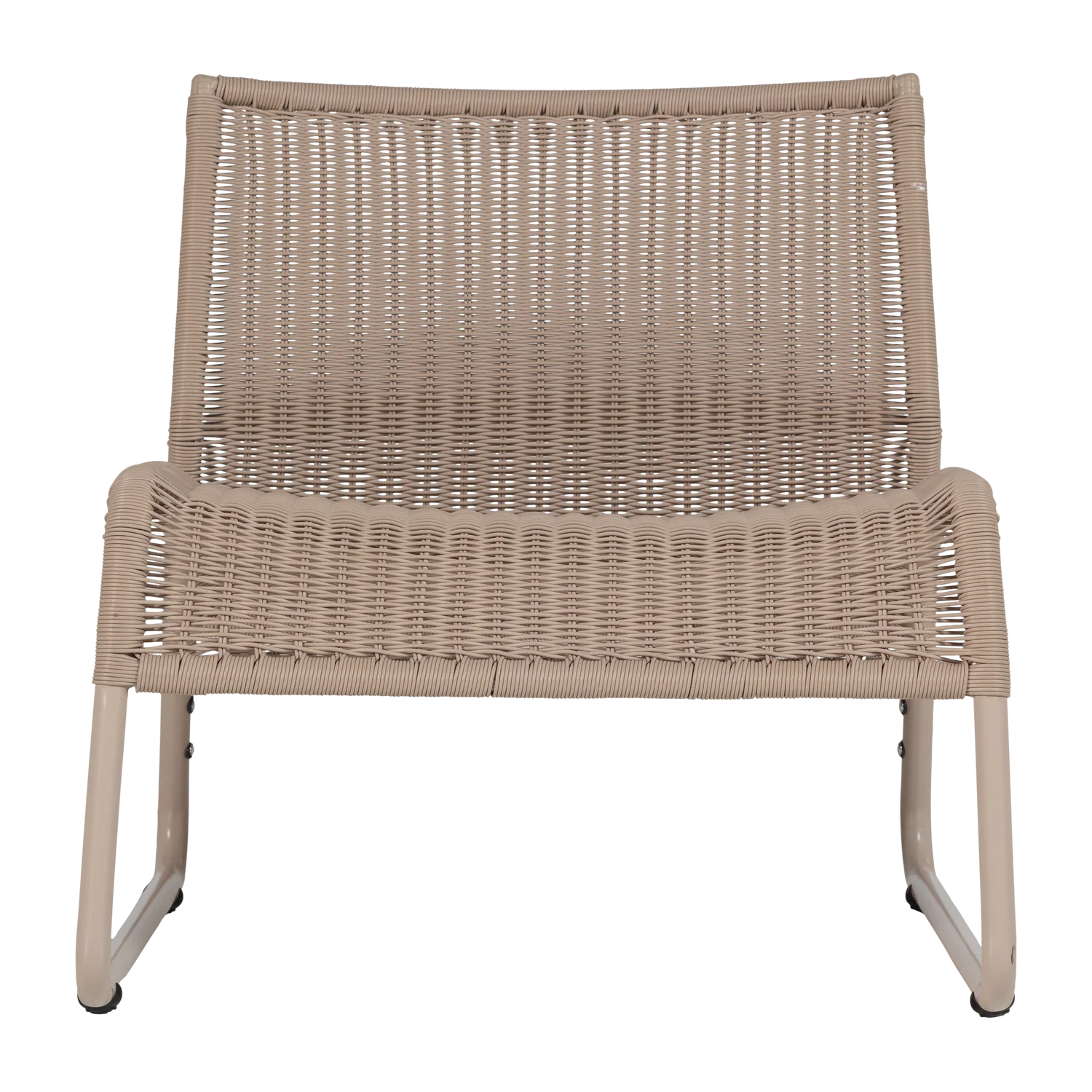 Outdoor Lounge Sessel WEST Polyrattan sandfarben Gartensessel Metall Rattan Metall