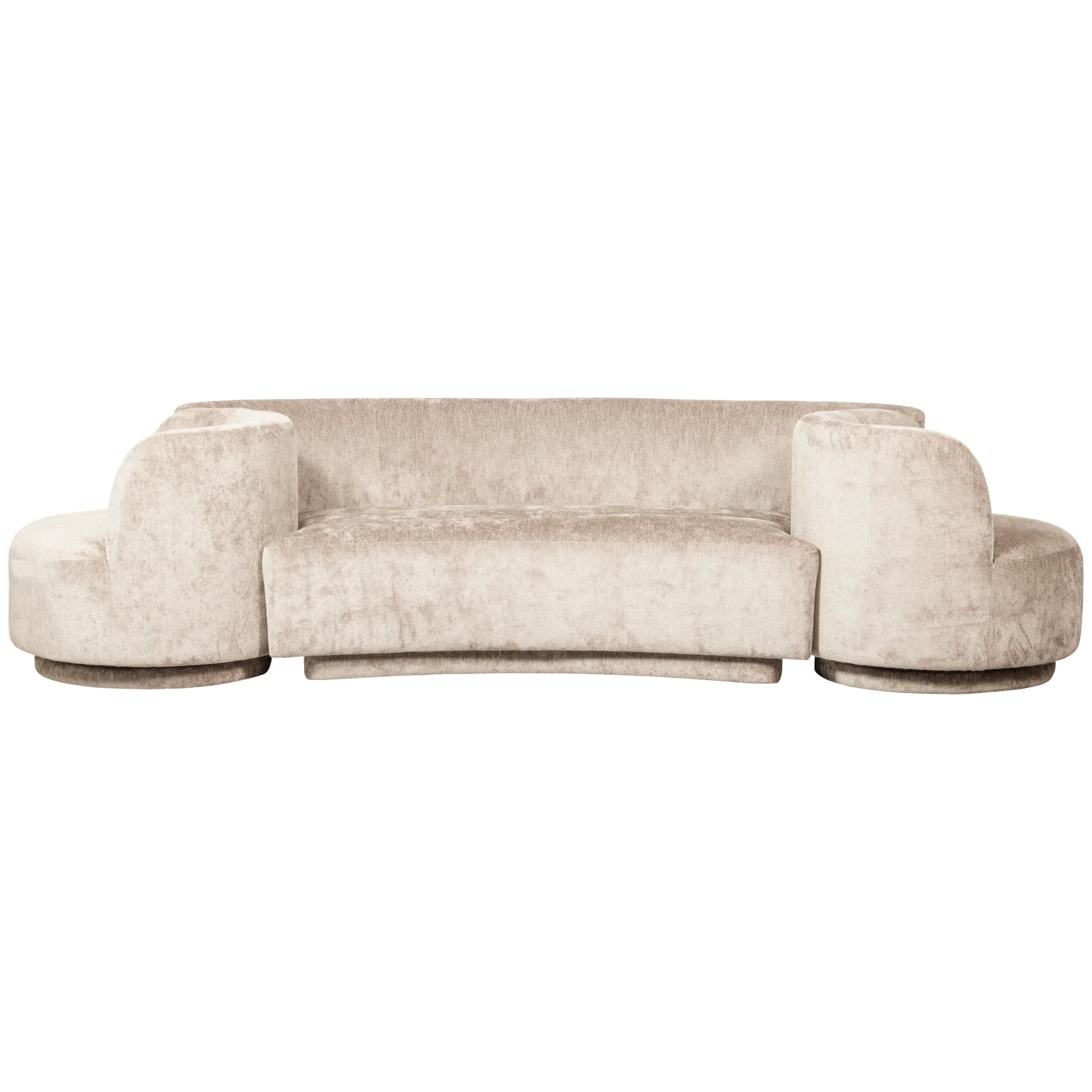 Couchgarnitur COMBI-POPULAR Sofa & modulare Sessel Chenille natur