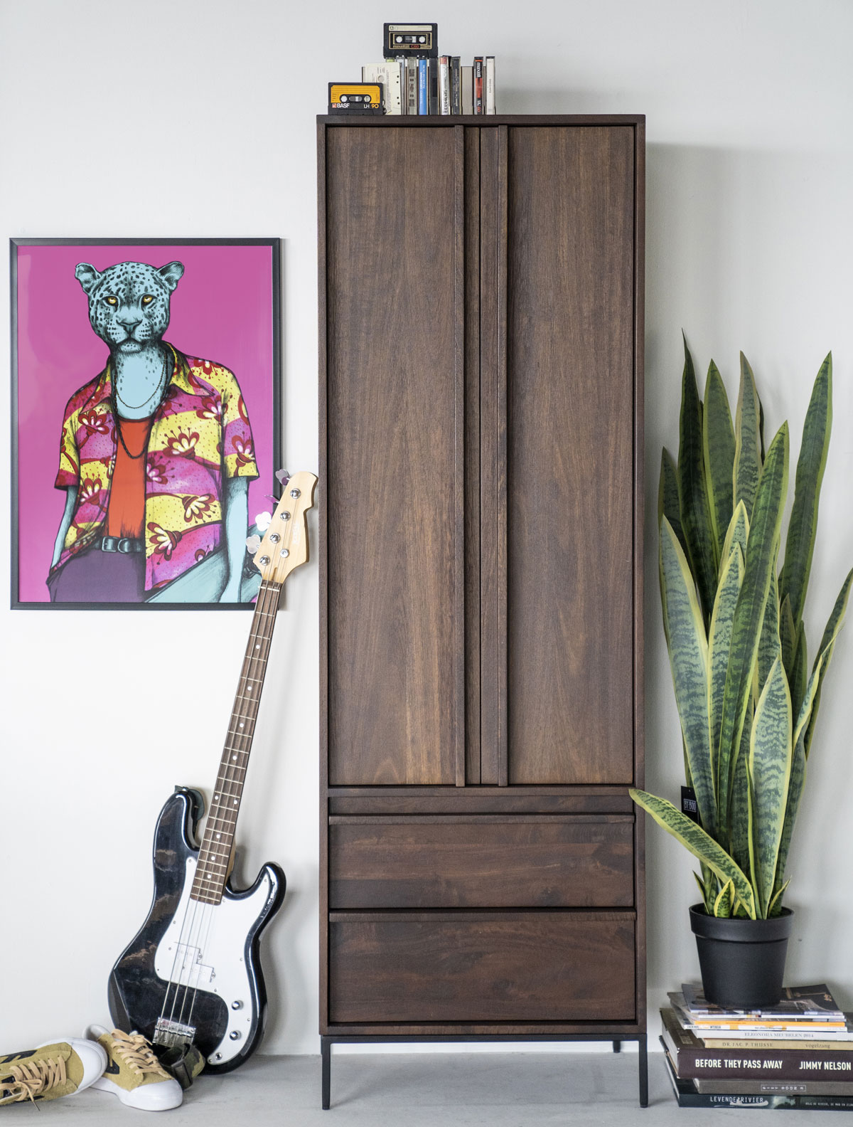Schrank Jimmy 2-türig H 180 cm Mangoholz braun