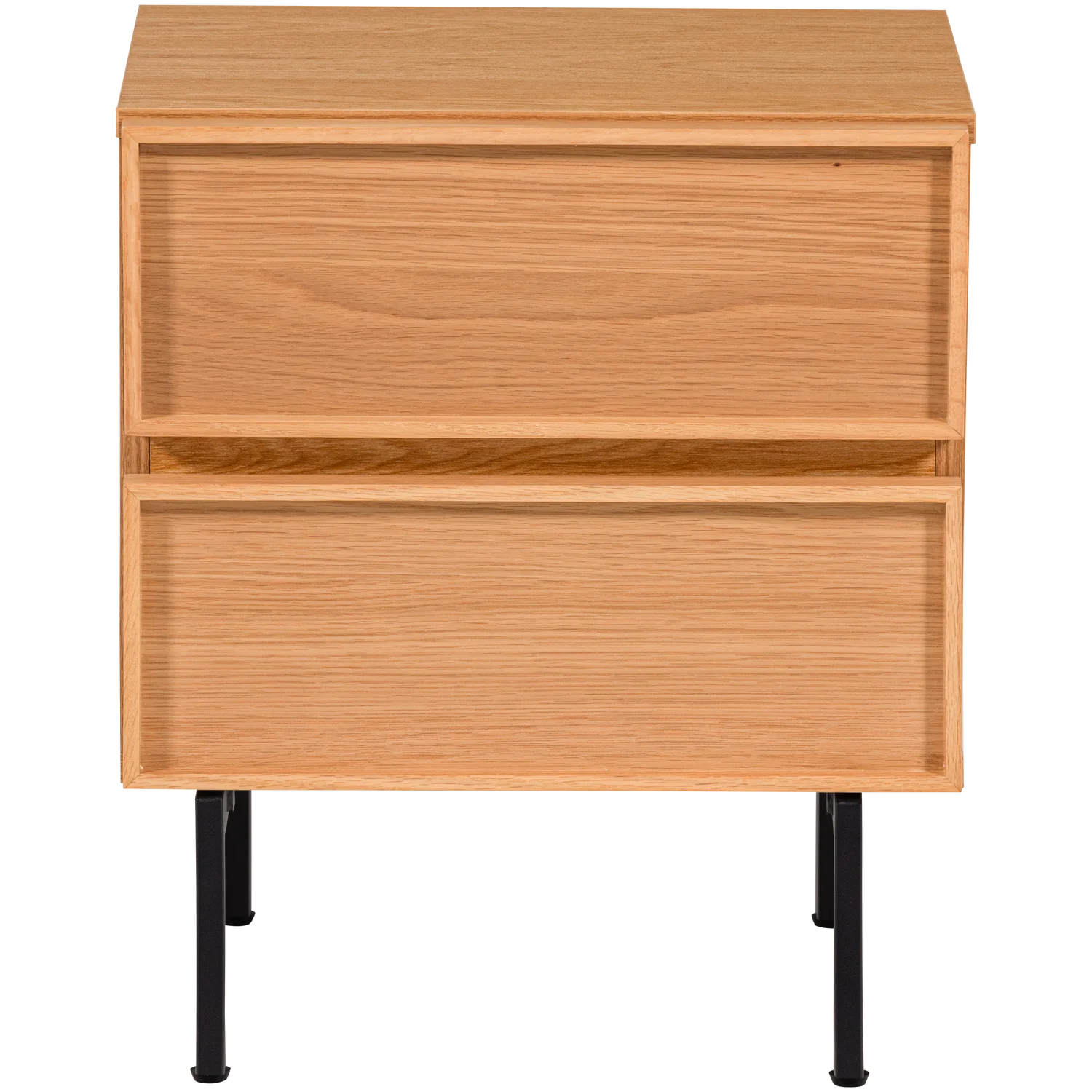 Nachtschränkchen TOURS H 51 cm mit 2 Schublade MDF Melamin beschichtet natur