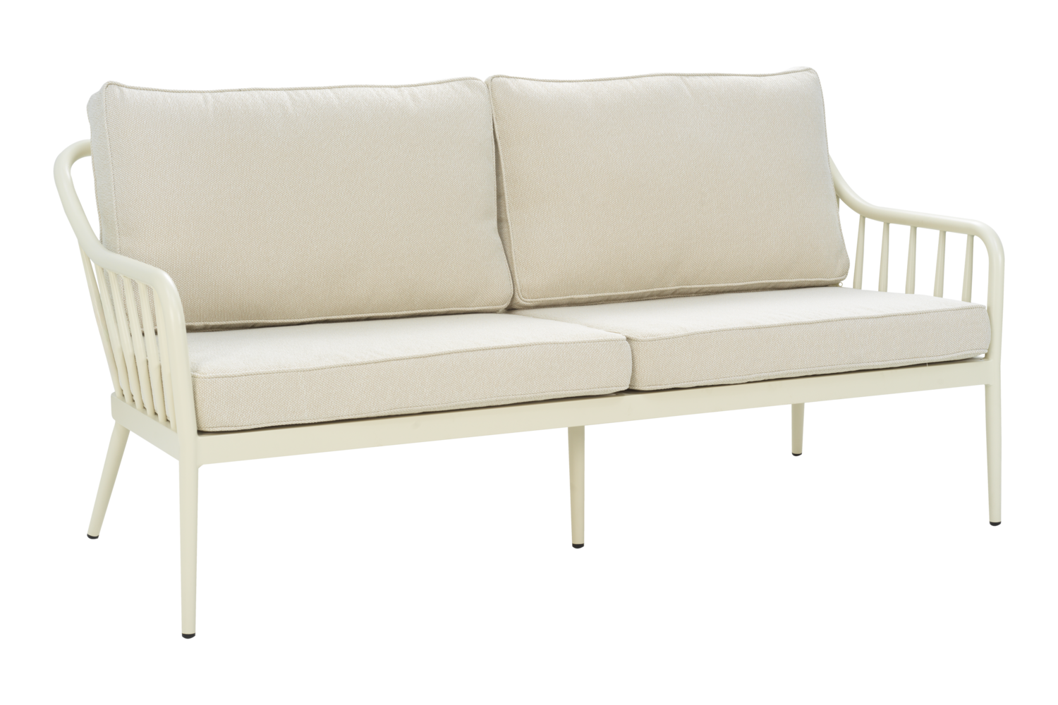 3 Sitzer Gartensofa Sofa Coleville 185 cm mit Kissen Aluminium weiß