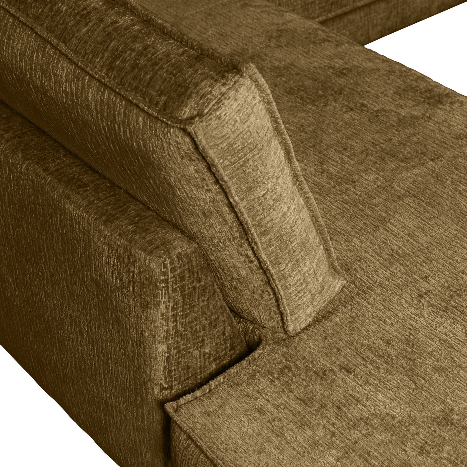 Eckgarnitur Rodeo Struktur Samt messingfarben Couch Sofa Ecksofa Longchair links